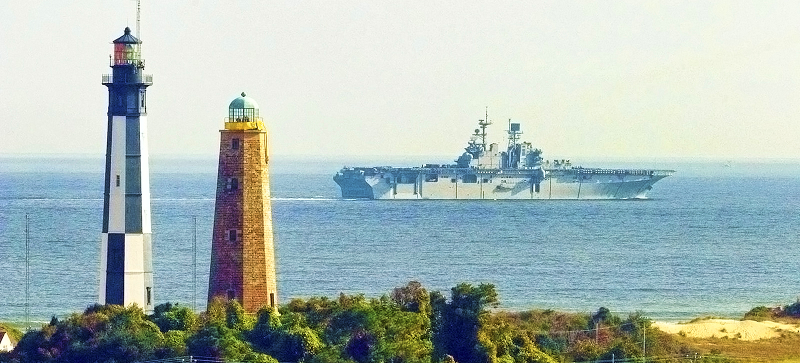 Lighthouse and ship